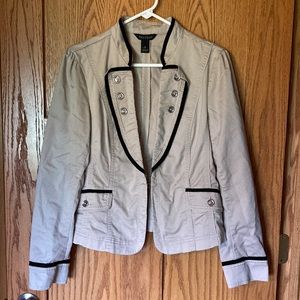 White House Black Market tan/black woman’s size 12 jacket/blazer